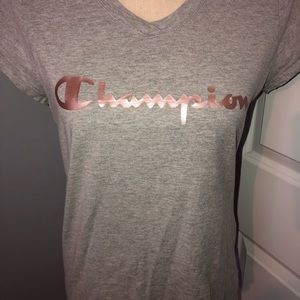 Champion Tops - Champion Rose Gold Logo Tee Champion Tops - Champion Rose Gold Logo Tee